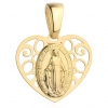 Złoty Cudowny Medalik z Matką Boską w ażurowym Sercu pr.585